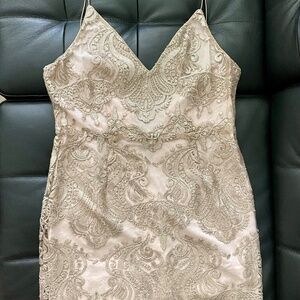 Gold mini sequin dress